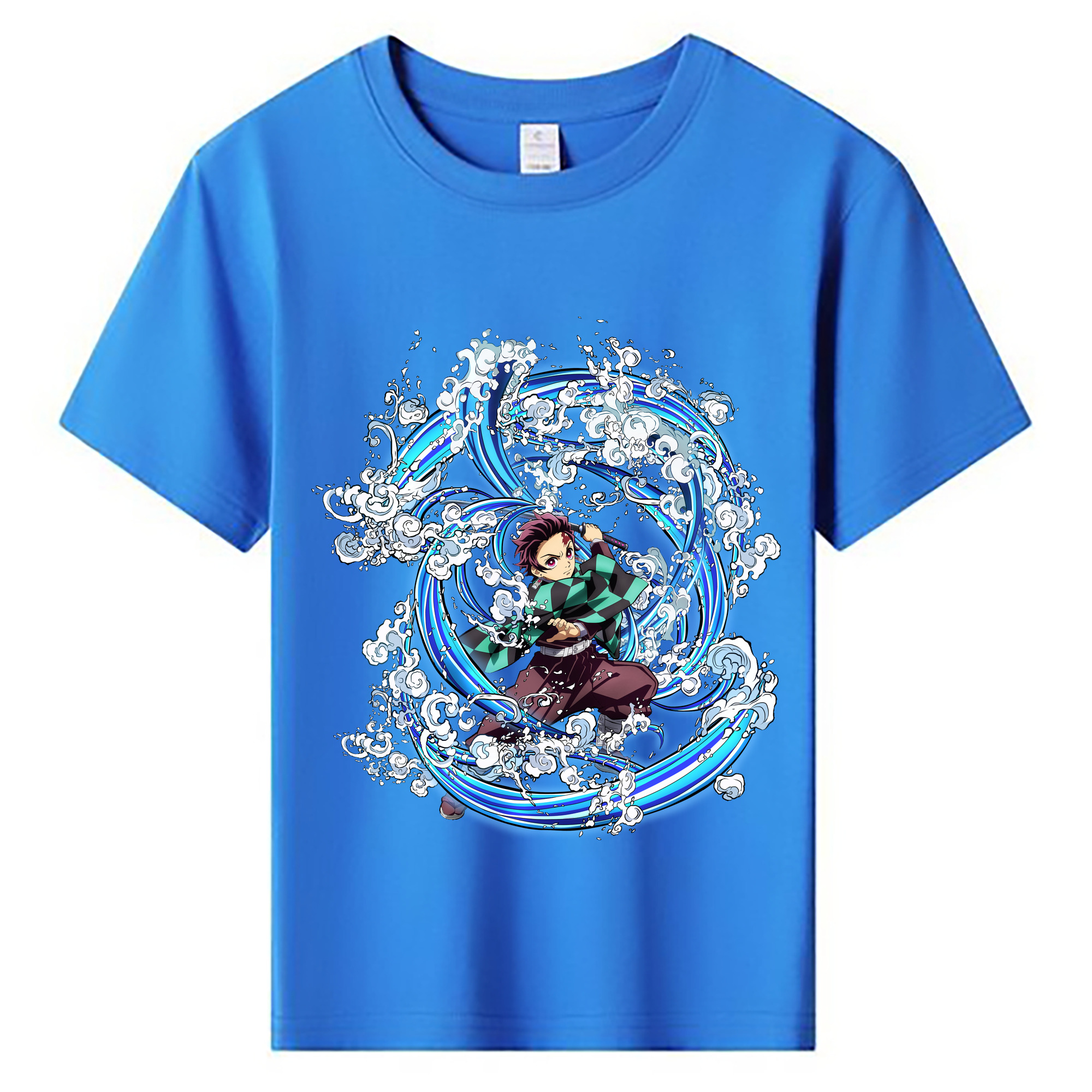 （画像用） 鬼滅の刃 竈門 炭治郎／かまど たんじろう Kamado Tanjirou 綿100％キッズTシャツ（フロントプリント）